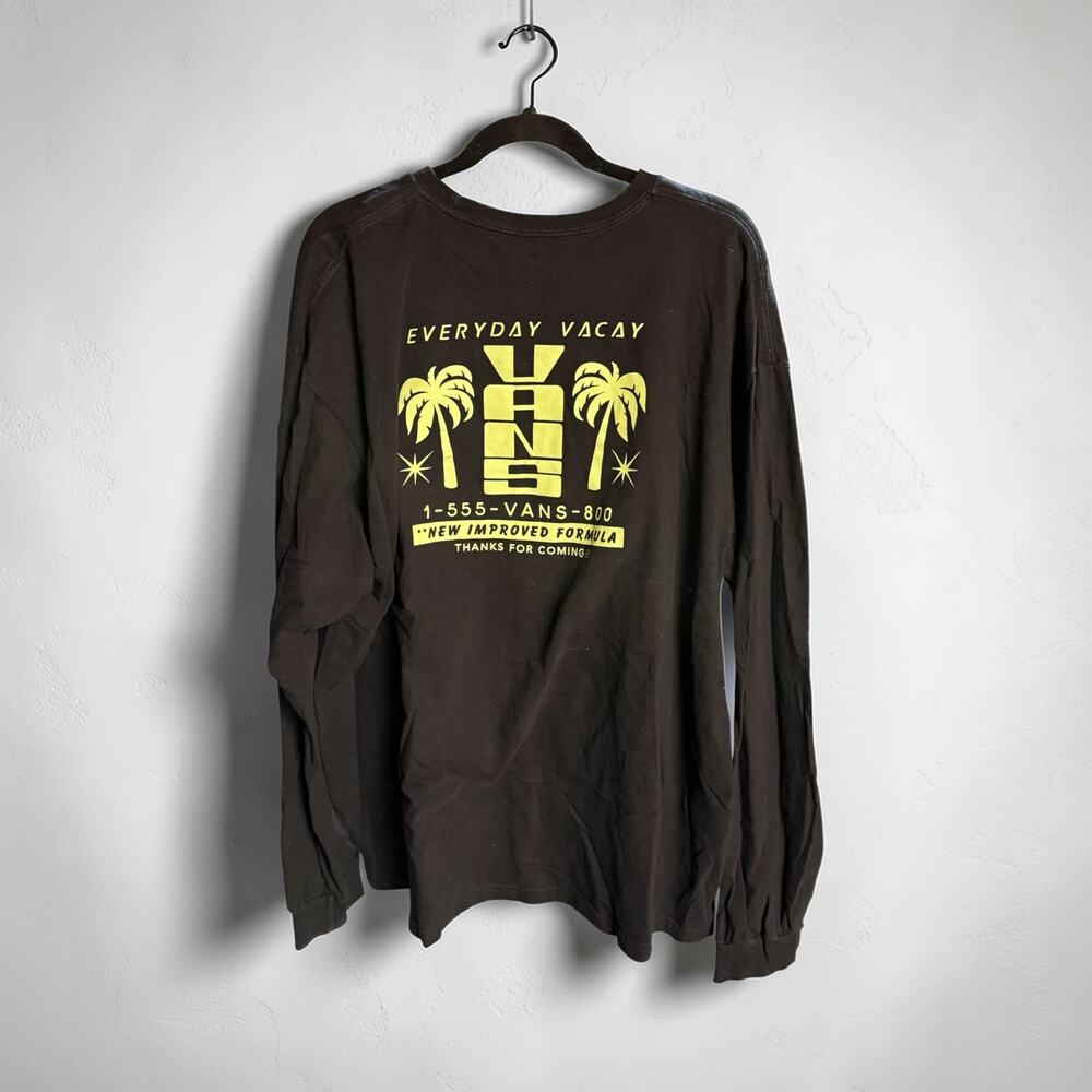 VANS Off the Wall Men's Everyday Vacay Long Sleeved Tshirt - Black - Size XX